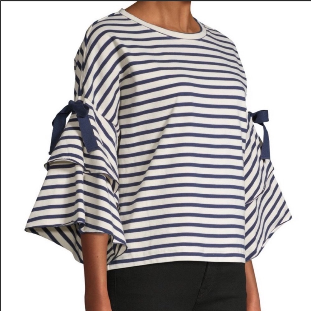 Parker striped bell sleeve top